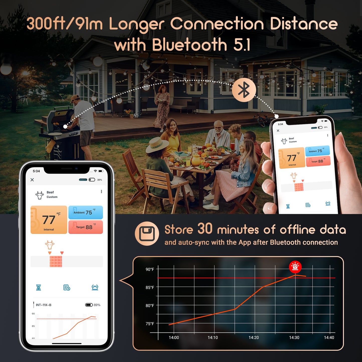 CharMeter Bluetooth Meat Thermometer