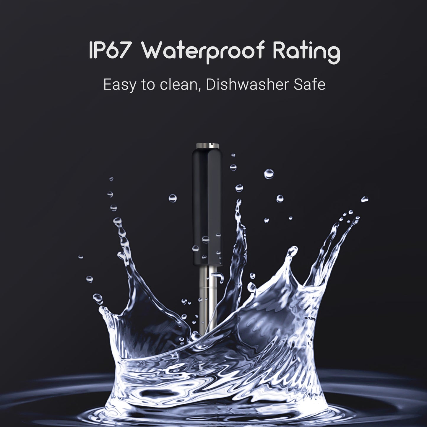 TEMPWISE MEAT THERMOMETER Truly Wire-free BBQ Thermometer, Bluetooth 5.0 Meat Thermometer for Oven, Smoker, Grill, Sous Vide, IP67 Waterproof, APP Control